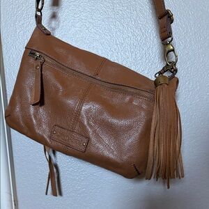 Lucky Brand Tan Leather Crossbody Bag